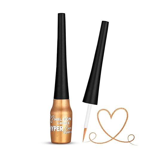 Million Colors Bronze Colour Waterproof Liquid Eyeliner Bright Bronze 03 - 5 ml