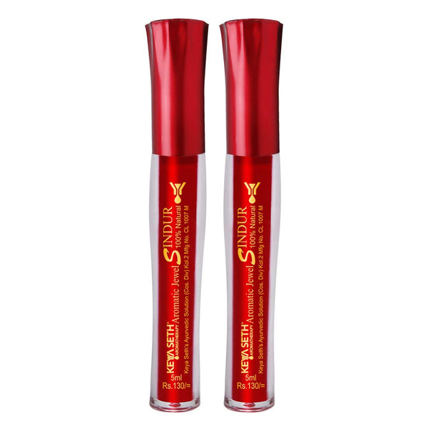 Keya seth 100% Natural Liquid Sindoor (Red) - 5 ml(Pack of 2)