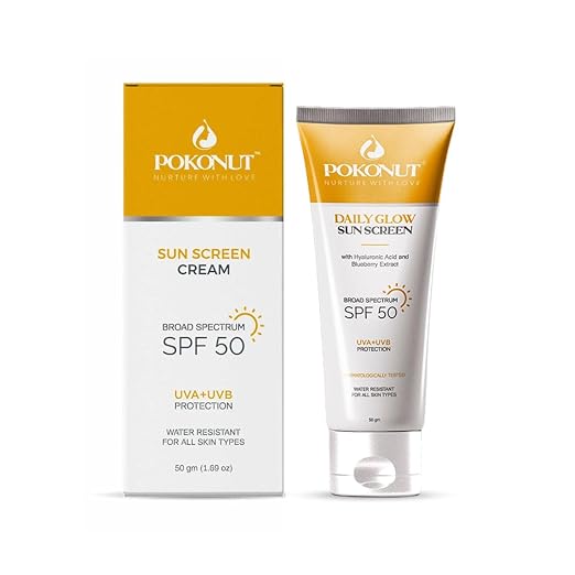 Pokonut Herbal Sunscreen Cream SPF 50+Broad Spectrum UVA/UVB Shield - 50 ml