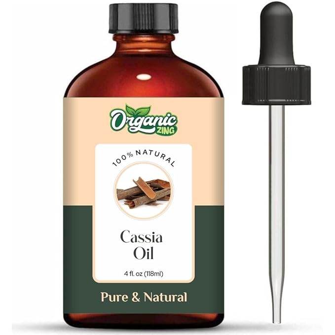 Organic Zing Cassia (Cinnamomum Cassia) Oil | Essential Oil for Hair Care, Massage, Aroma & Diffuser - 118 Ml
