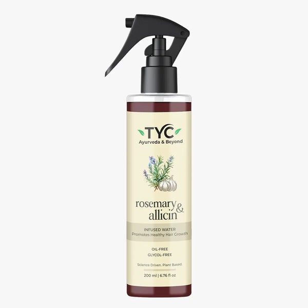 TYC Trust Your Choice Rosemary & Allicin Water Hair Spray for Hair Fall Control, Hair Growth, Scalp Health, Natural Anti-Hair Loss Treatment, 200ml