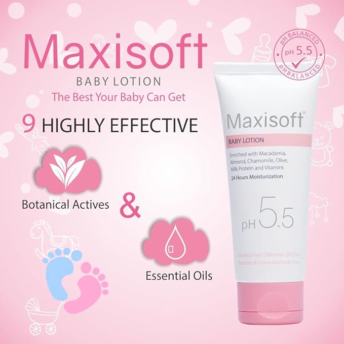 Maxisoft Baby Lotion for Moisturizing Soft & Dry Skin for Kids - 100 Ml