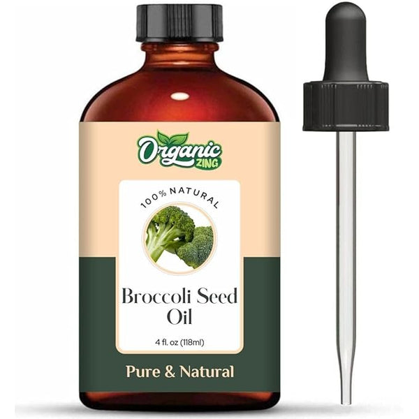 Organic Zing Broccoli Seed Carrier Oil for Skin, Face, Hair Care, Aromatherapy & Massage - 118 Ml
