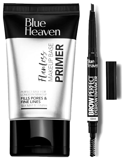 Blue Heaven Flawless Makeup Base Primer & Eyebrow Enhancer Pencil Combo