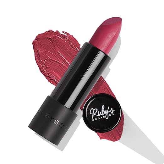 Ruby's Organics Semi Matte Lipstick Rhubarb - 3.7 gms