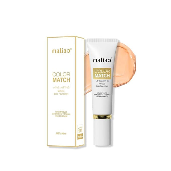 Maliao Color Match Long Lasting Makeup Base Foundation (Natural Beige) - 50 ml