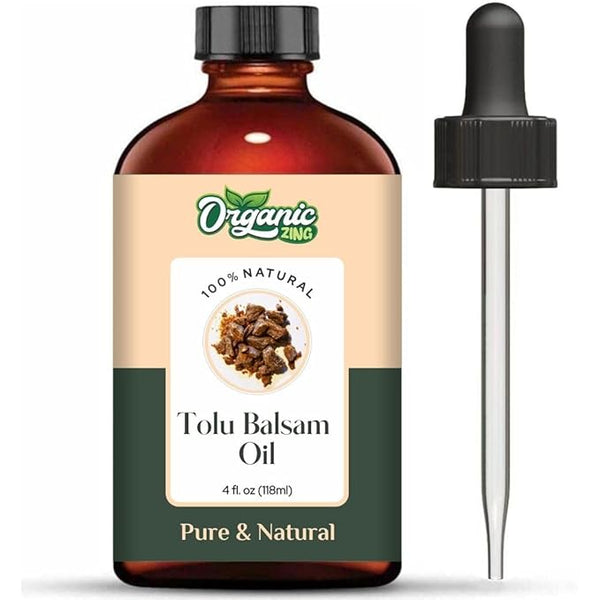 Organic Zing Tolu Balsam (Myroxylon Balsamum) Oil | Essential Oil for Aroma, Diffusers, Skincare & Haircare - 118 Ml