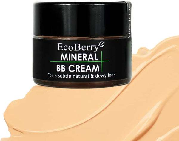 EcoBerry Mineral BB Cream For All Skin Tones, Acne Prone Skin, Subtle Natural Look, Light Weight, Non-Greasy, Organic, Natural, Alcohol Free, Sulphate Free, 15g