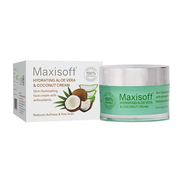Maxisoft Hydrating Aloe Vera & Coconut Cream | Deep Moisturization & Nourishment - 50 Gms