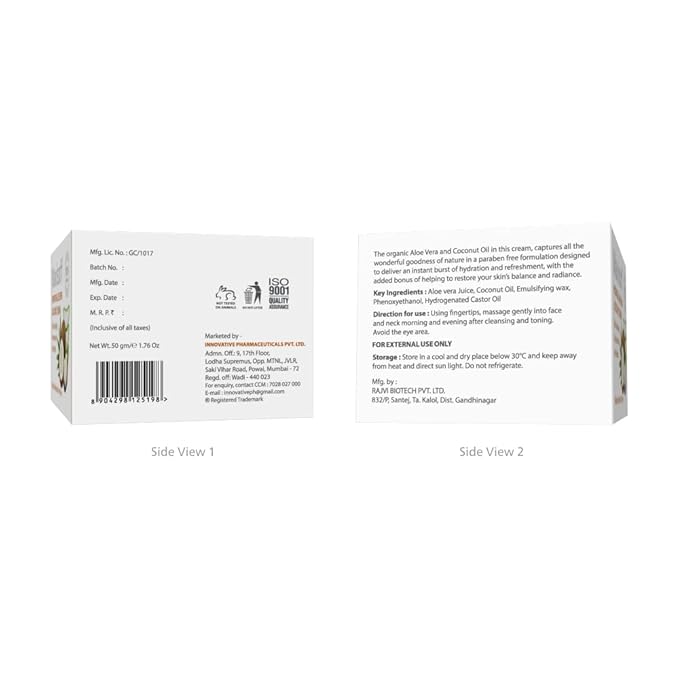 Maxisoft Hydrating Aloe Vera & Coconut Cream | Deep Moisturization & Nourishment - 50 Gms