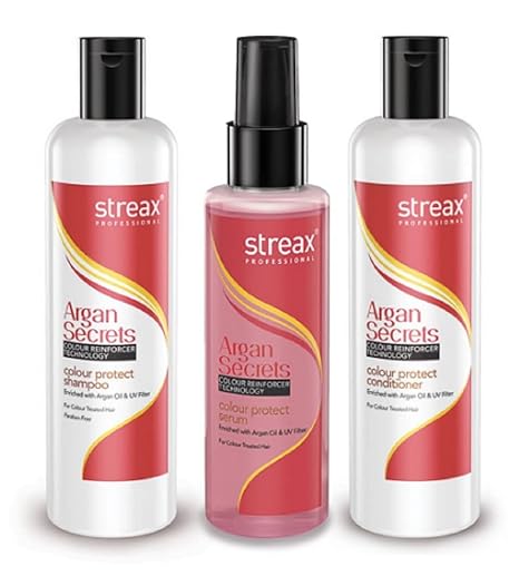 Streax Professional Argan Secrets Colour Protect Hair Serum-Shampoo-Conditioner Combo