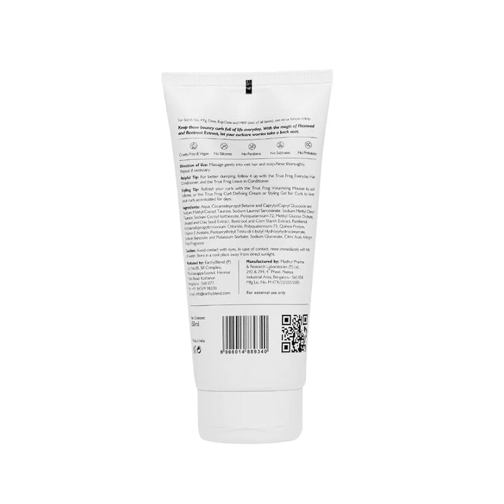 TRue FRoG Shampoo For Curly, Wavy, Dry and Frizzy Hair With Flaxseed and Beetroot Extract For Cleansing, Moisturizes And Adds Shine To Hair For Women & Men, Sulphate and Paraben Free - 150 ml