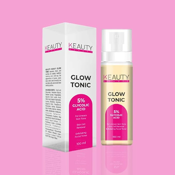 Keauty Beauty 5% Glycolic Acid Glow Tonic, Glycolic Acid Toner for Glowing Skin - 100 ml