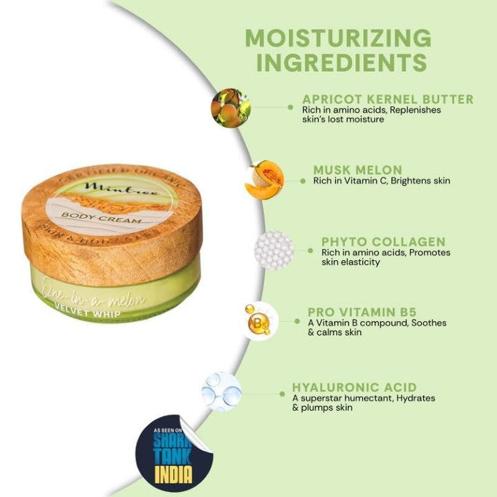 Mintree Organic Moisturizing Melon Body Butter For Dry Skin - 150 ml