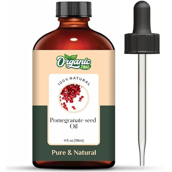 Organic Zing Pomegranate Seed Oil for Skin, Face, Hair Care, Aromatherapy, Diffuser, Conditioner - 118 Ml