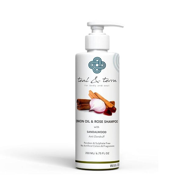 Teal & Terra Onion Oil & Rose Shampoo With Sandalwood – 200 Ml