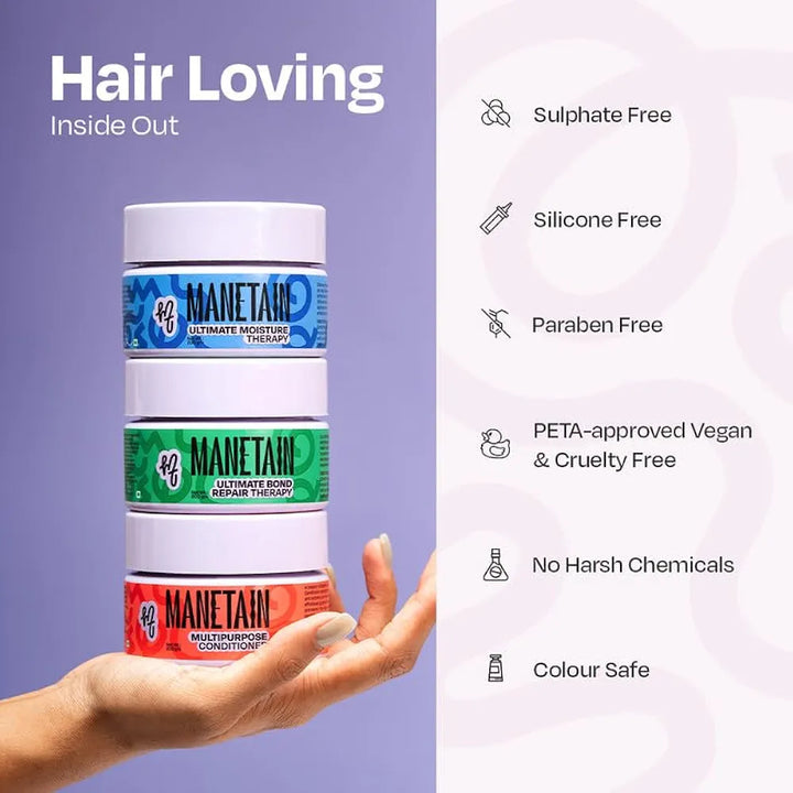 MANETAIN Ultimate Bond Repair Therapy - 200gm | Deep Conditioning Treatment with FiberHance™ & Plant-Based Keratin for All Hair Types | Hydrates, Strengthens, & Restores Damaged Hair | Sulphate & Paraben Free
