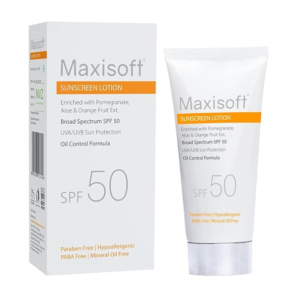 Maxisoft Sunscreen Lotion Spf 50 for All Skin Types Including Oily & Dry Skin - 50 Ml