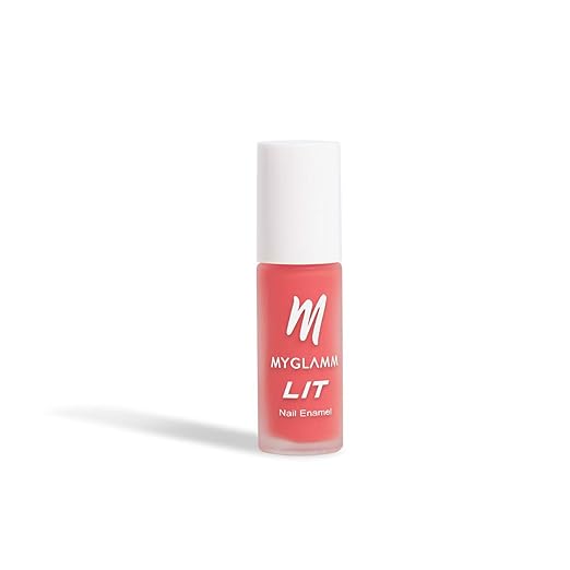 MyGlamm LIT Matte Nail Enamel Salty (Orange)- 7 ml