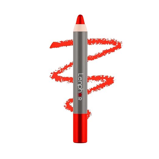 Lenphor Matt Show Off 2 in 1 Crayon Lip Pencil Lip Liner + Lipstick Red Cherry - 2.8 gms