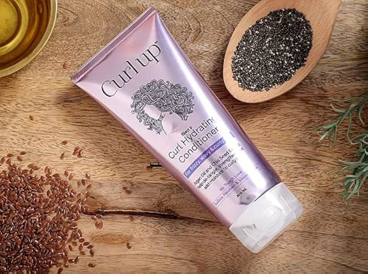 Curl Up Curl Hydrating Silicone Free Conditioner - For Frizzy, Wavy & Curly Hair - No Sulphate And Paraben - 200 ml