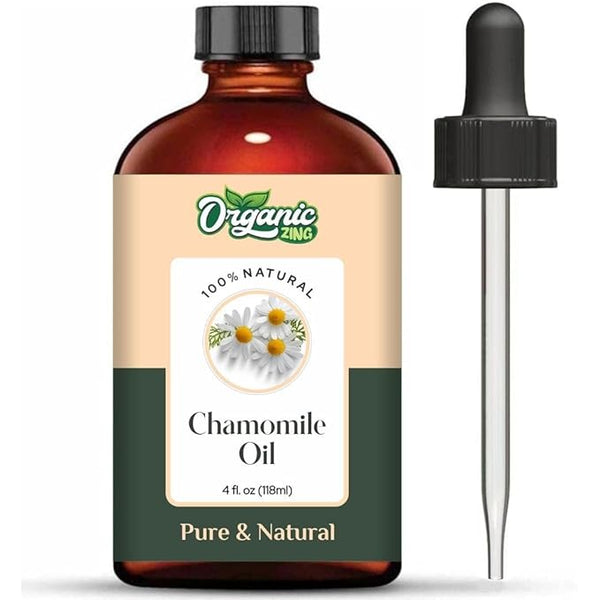 Organic Zing Chamomile (Matricaria Chamomilla) Oil | Essential Oil for Skincare, Hair Care, Aroma & Diffuser - 118 Ml