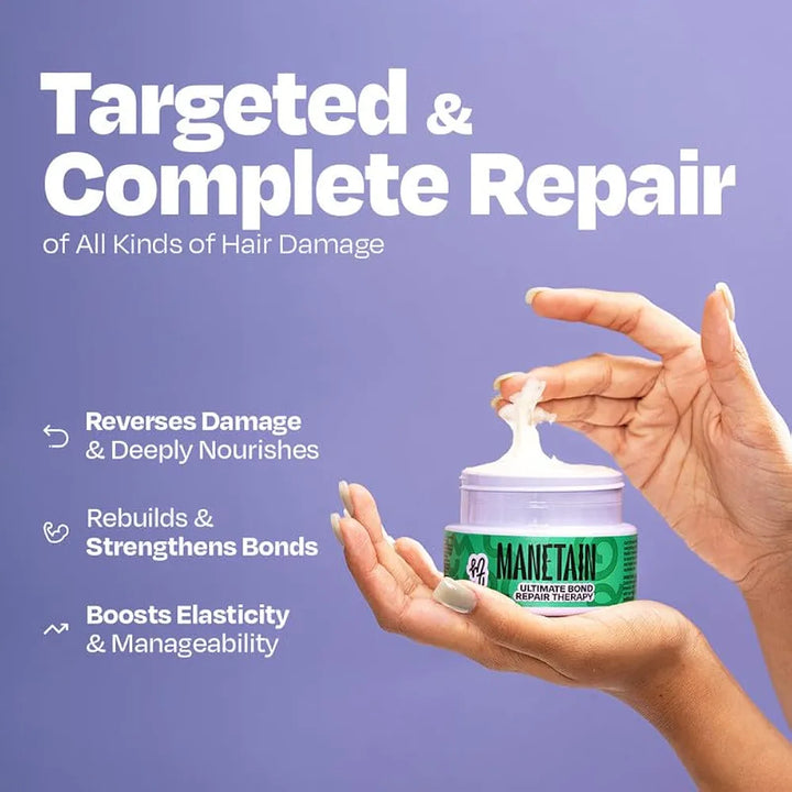 MANETAIN Ultimate Bond Repair Therapy - 200gm | Deep Conditioning Treatment with FiberHance™ & Plant-Based Keratin for All Hair Types | Hydrates, Strengthens, & Restores Damaged Hair | Sulphate & Paraben Free