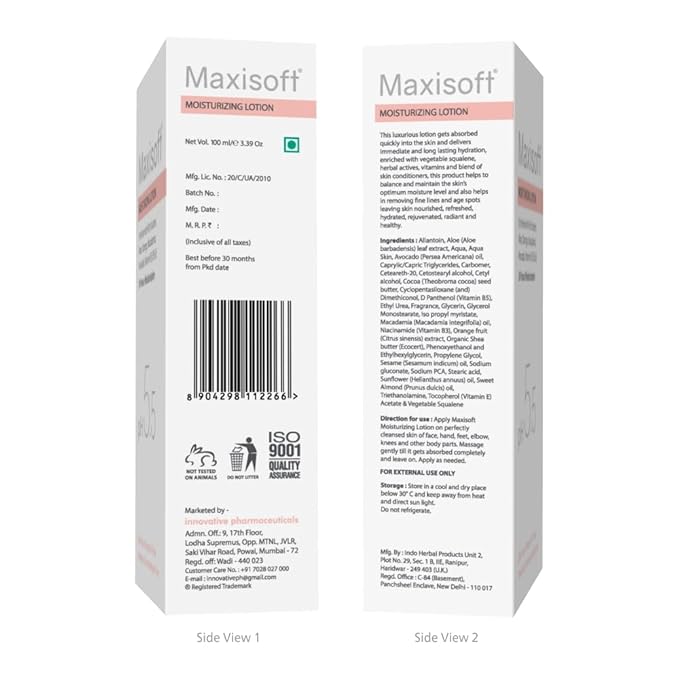 Maxisoft Moisturizing Lotion | Ph 5.5 | Deep Hydration for Soft & Smooth Skin - 100 Ml