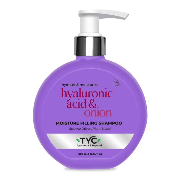 TYC - TRUST YOUR CHOICE Ayurvedic Moisture Filling Shampoo For Dry, Damaged Frizzy Curly Hair | Hyaluronic Acid And Onion | Sulphate And Paraben Free | 3-In-1 Shampoo With Conditioner | 300 Ml