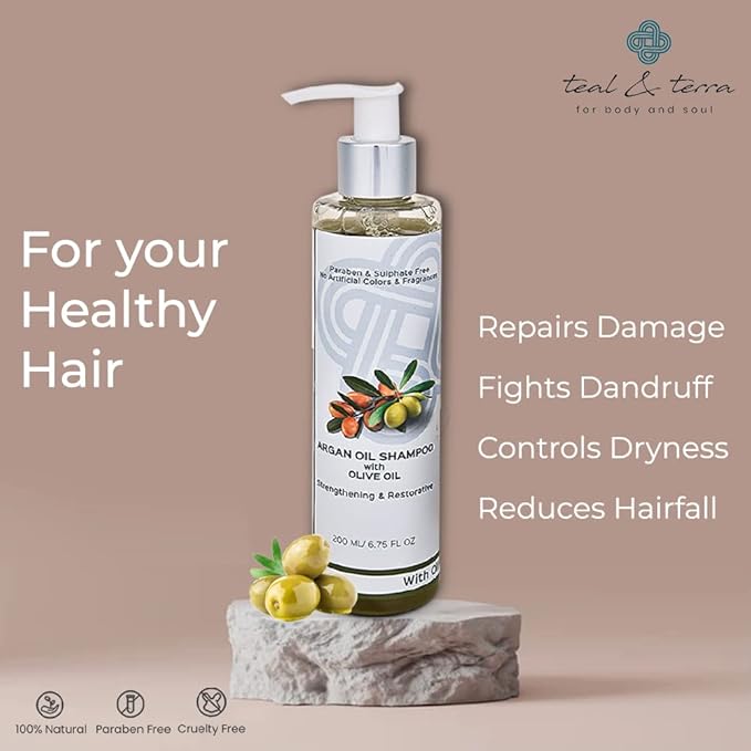 Teal & Terra Colour Protection and Moisturizing Shampoo for Dry & Frizzy Hair - 200 Ml