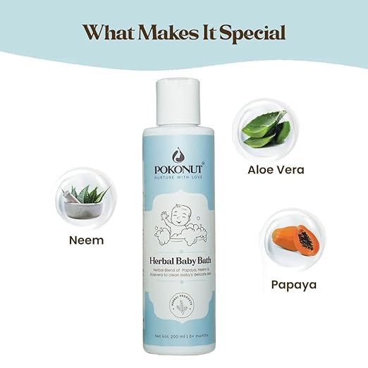 Pokonut Herbal Baby Bath - 200 ml