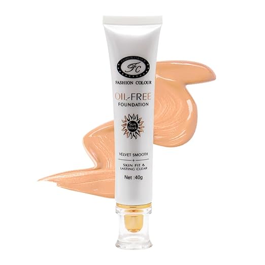 Fashion Colour Oil Free Foundation High Coverage Foundation Peach - 40 gms
