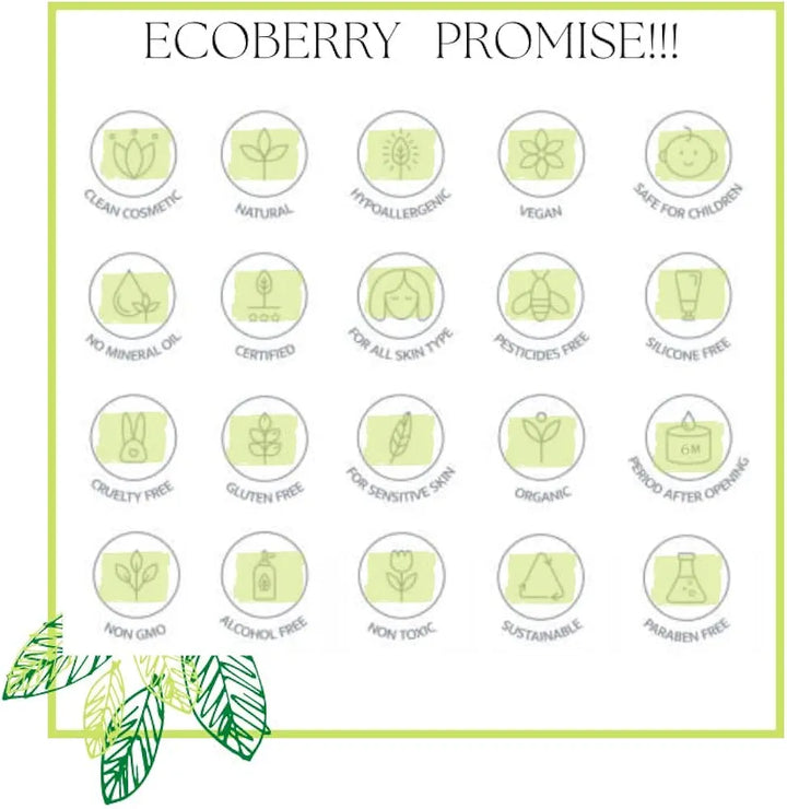 EcoBerry Centella Asiatica  Soothing Gel Cream | Acne Prone, Sensitive Skin, Moisturizer, Organic, Non Comedogenic, Paraben Free, Chemical Free, Cruelty Free, Mineral Oil Free, Preservative Free, Vegan