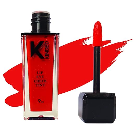 Kinded Lip Eye And Cheek Tint Colour 03 Vermilion Red Women Girls - 9 ml
