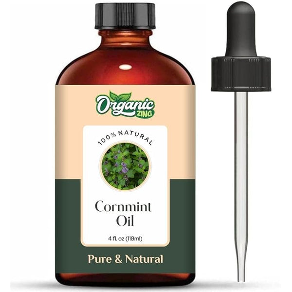 Organic Zing Cornmint (Mentha Arvensis) Oil | Essential Oil for Massage, Aroma & Diffusers - 118 Ml