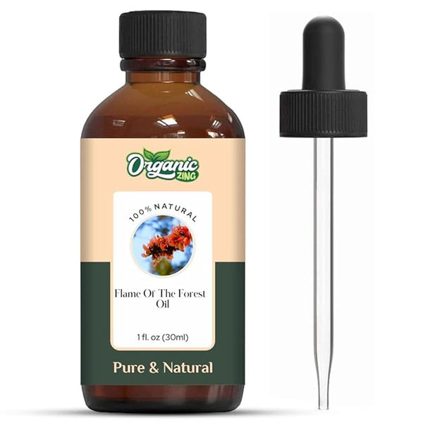 Organic Zing Flame of the Forest (Butea Monosperma) Oil | Essential Oil for Skincare, Aroma & Diffuser - 30 Ml