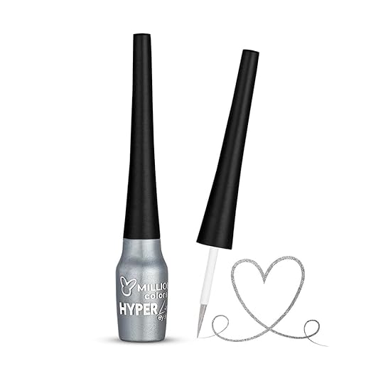 Million Colors Silver Colour Waterproof Liquid Eyeliner Silver Grey 05 - 5 ml