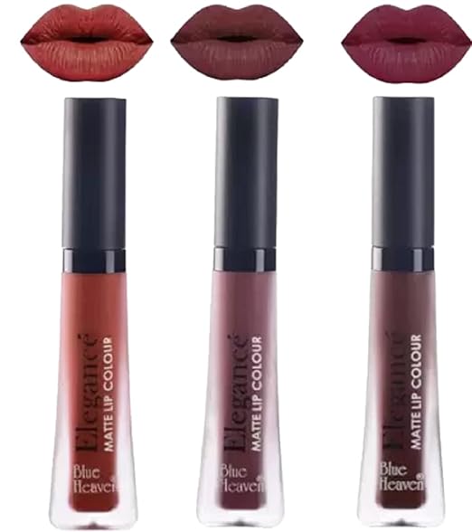 Blue Heaven Elegance Matte Lip colour Shades 2,7,8 Combo- 6 ml Each