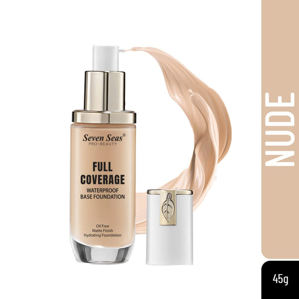 Seven Seas Full Skin Coverage Base Oil Free Waterproof Foundation Nude - 45 gms