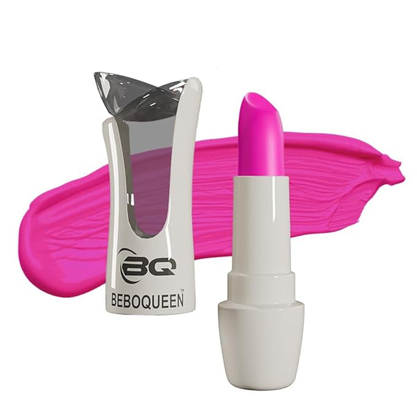 Bebo Queen Long Lasting Crayon Matte Lotus Shape Lipstick Fluoresent Pink - 10 gms