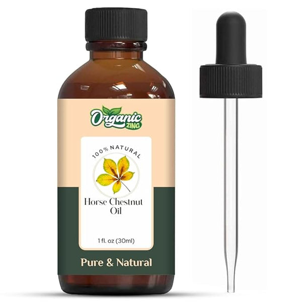 Organic Zing Horse Chestnut (Aesculus Hippocastanum) Oil | Essential Oil for Skincare, Hair Care & Massage- 30 Ml