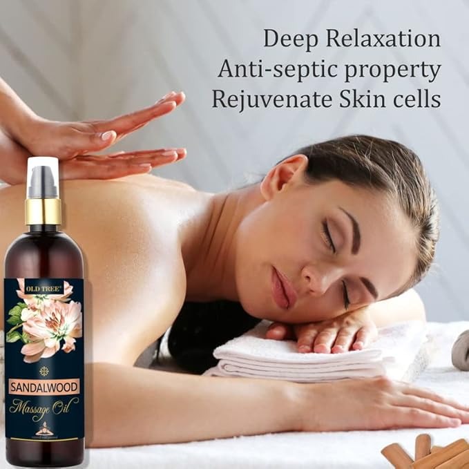 Old Tree Sandalwood Massage Oil for Body Muscle Relaxation - 250 ml
