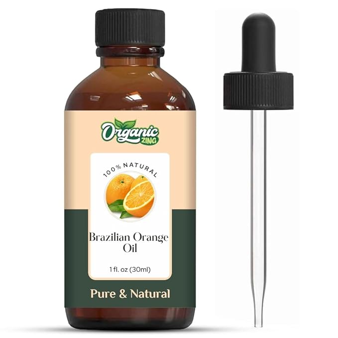 Organic Zing Brazilian Orange (Citrus Sinensis) Oil | Essential Oil for Skin Care, Aroma & Diffuser - 30 Ml