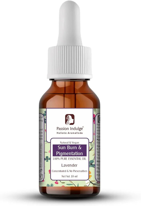 Passion Indulge Natural Lavender Pure Essential Oil, for Acne | Sun Burn | Pigmentation & insect Repellent 10ml
