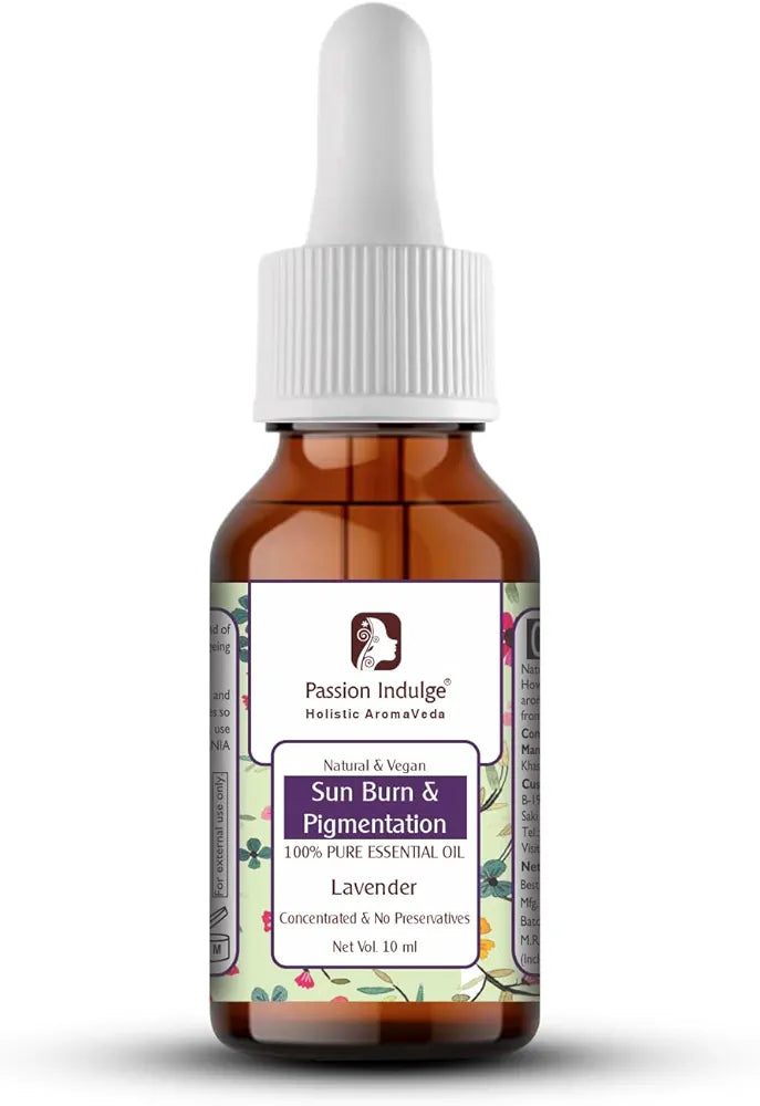 Passion Indulge Natural Lavender Pure Essential Oil, for Acne | Sun Burn | Pigmentation & insect Repellent 10ml