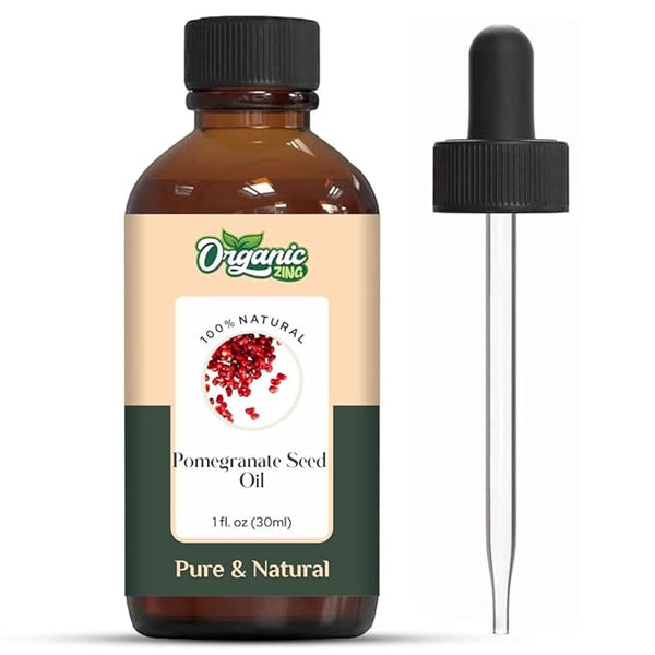 Organic Zing Pomegranate Seed Oil for Skin, Face, Hair Care, Aromatherapy, Diffuser, Conditioner - 30 Ml