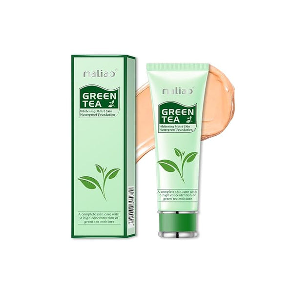 Maliao Green Tea Whitening Moist Skin Waterproof Foundation (Natural Beige) - 80 gms