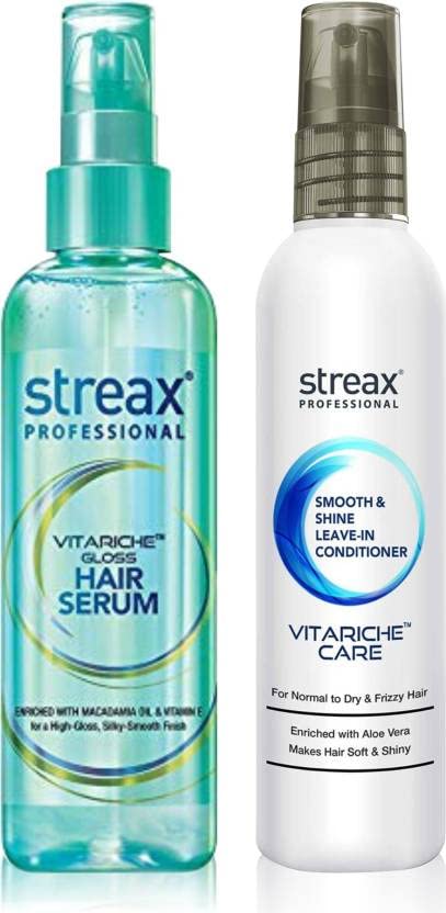 Streax Professional Leave-in-Conditioner + Vita Gloss Serum Combo