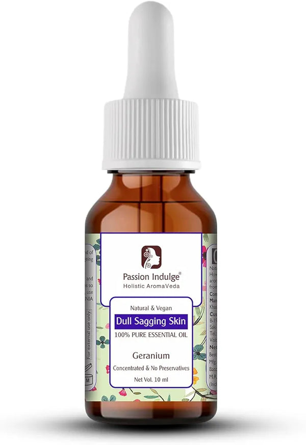 Passion Indulge Geranium Essential Oil for Anti Aging and Dull Sagging Skin - 10ml