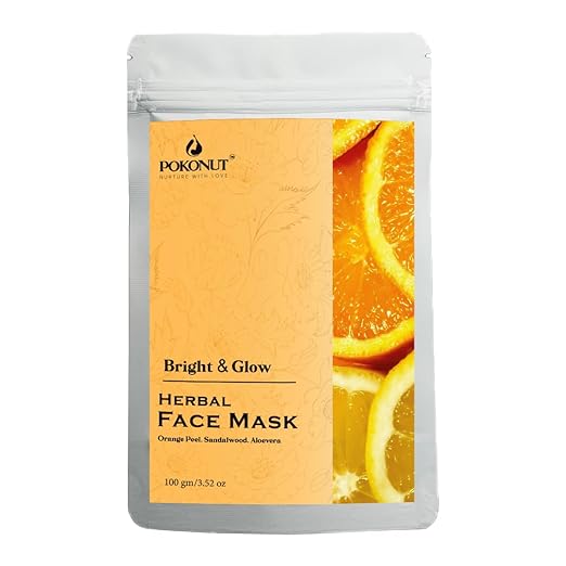 Pokonut Bright and Glow Orange Face Pack Powder - 100 gms